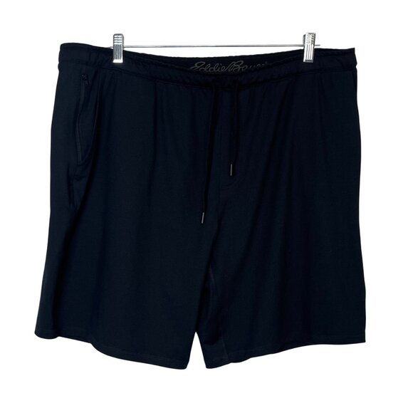 Eddie Bauer Mens Lounge Shorts Black Zipper Pocket Size XXL - Picture 1 of 9